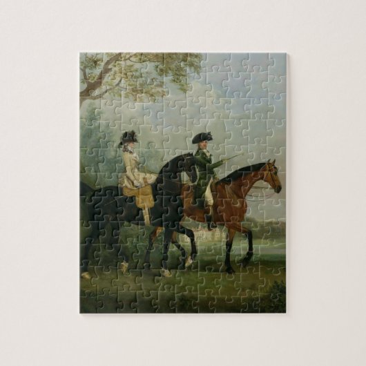 De Hon. Marcia Pitt Riding met haar broer, de Legpuzzel (Verticaal)