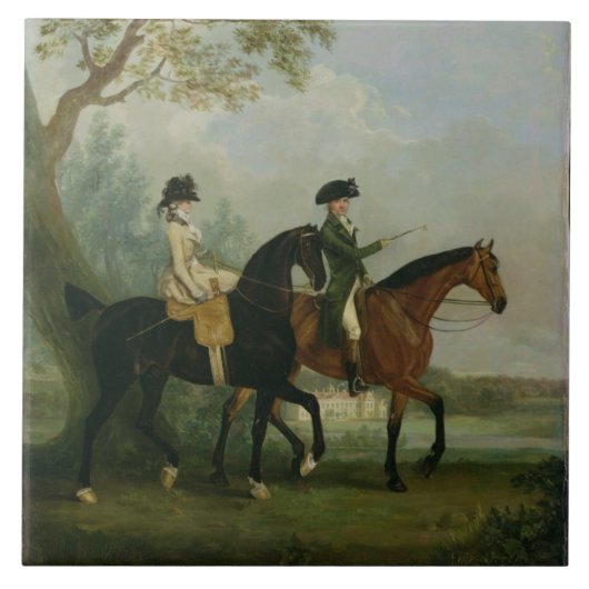 De Hon. Marcia Pitt Riding met haar broer, de Tegeltje (Voorkant)