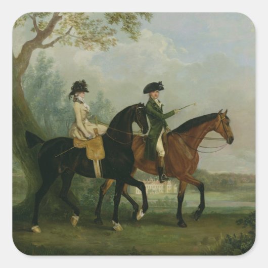 De Hon. Marcia Pitt Riding met haar broer, de Vierkante Sticker (Voorkant)
