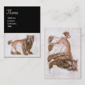 DE HOND / Affenpinscher ,zwart wit Visitekaartje (Voorkant / Achterkant)