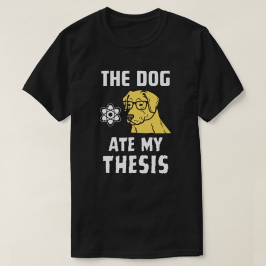 De hond at mijn scriptie t-shirt (Design voorkant)