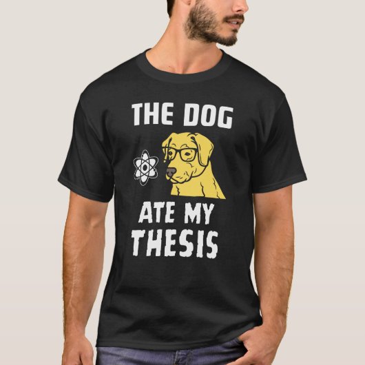 De hond at mijn scriptie t-shirt (Voorkant)