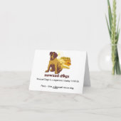 De Hond Brin Notecard van de Redding van Nowzad Kaart (Achterkant)