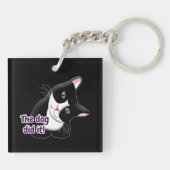 De hond deed het Cat Sleutelhanger (Achterkant)