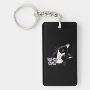 De hond deed het Cat Sleutelhanger