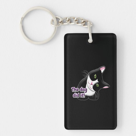 De hond deed het Cat Sleutelhanger (Voorkant)