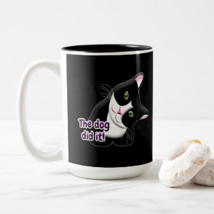 De hond deed het Cat Tweekleurige Koffiemok
