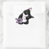 De hond deed het Cat Vierkante Sticker (Tas)