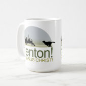 De hond die hert achtervolgt in Richmond Park Koffiemok (Voorkant links)