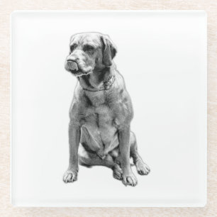 De hond die nooit weggaat glazen onderzetter