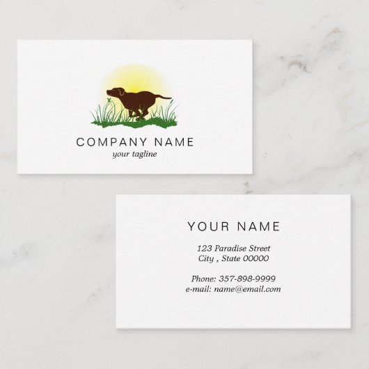 De hond draaien visitekaartje (Voorkant / Achterkant)