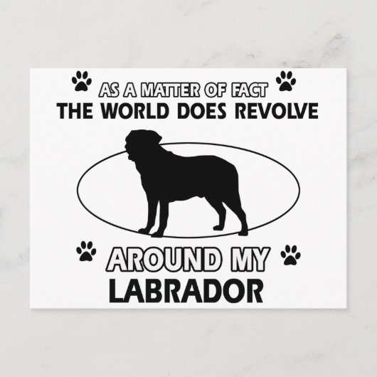 De hond draait om mijn labrador briefkaart (Voorkant)