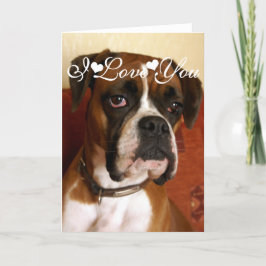 De Hond Gelukkige I van de bokser houdt van u Kaart