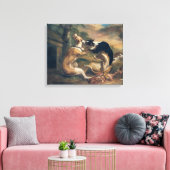 De hond gevecht, 1678 canvas afdruk (Insitu (Woonkamer))