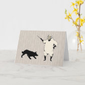De hond Herder~A Border collie Notecard Kaart (Gele Bloem)
