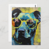 De hond in de Poolse Dot Glasses Briefkaart (Voorkant / Achterkant)