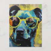 De hond in de Poolse Dot Glasses Briefkaart (Voorkant)