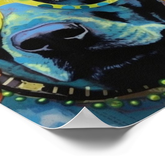 De hond in de Poolse Dot Glasses Poster (Hoek)