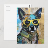 De hond in gele glazen briefkaart (Voorkant / Achterkant)