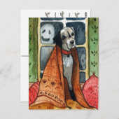 De hond in het hok, Halloween Briefkaart (Voorkant / Achterkant)