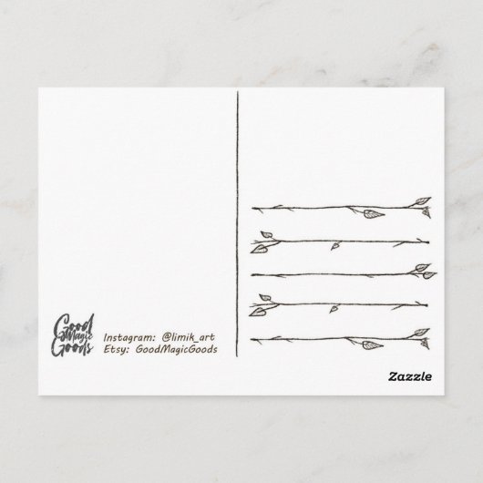 De hond in het hok, Halloween Briefkaart (Achterkant)