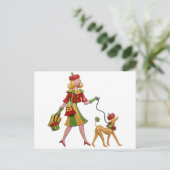 De hond in stijl laten lopen! briefkaart (Staand voorkant)