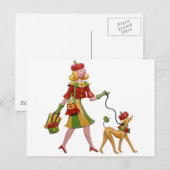 De hond in stijl laten lopen! briefkaart (Voorkant / Achterkant)