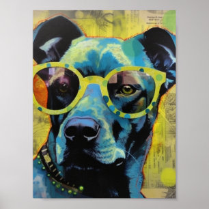 De Hond in Stippenbril Poster