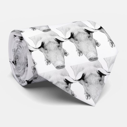 De hond in zwart-wit stropdas (Opgerold)