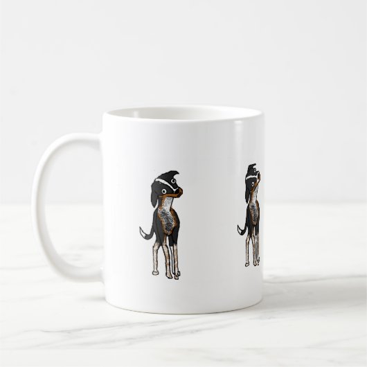 De hond is verward koffiemok (Links)