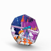 De hond kijkt door de telescoop fotoblokken (Rechts)