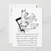 De hond met bril leest het papier briefkaart (Voorkant / Achterkant)