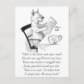 De hond met bril leest het papier briefkaart (Voorkant)