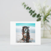 De hond met zeewier in haar haar feestdagenkaart (Staand voorkant)