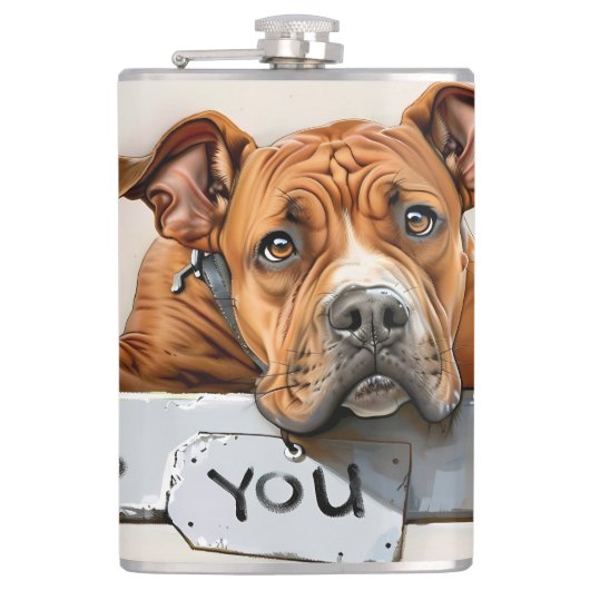 De hond mist je fles heupfles (Voorkant)