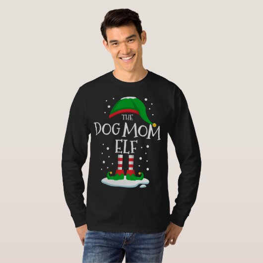 De Hond Moeder Elf Kerstmis Familie Matching Xmas T-shirt (Voorkant volledig)