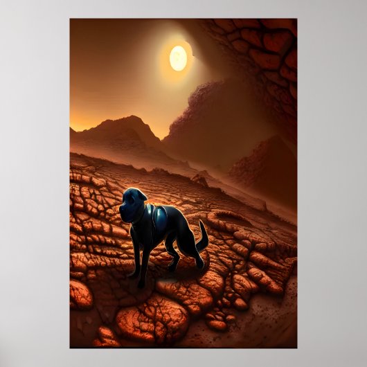De hond op Mars | AI Art Poster (Voorkant)