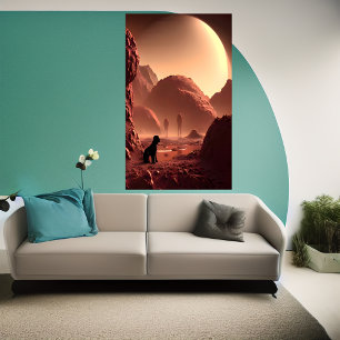 De hond op Mars   AI Art Poster