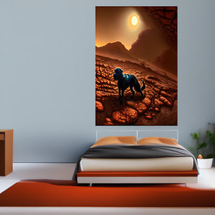 De hond op Mars   AI Art Poster