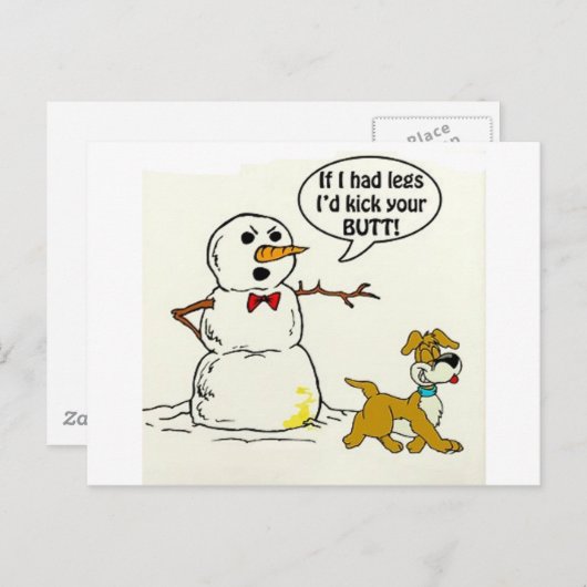 De hond plast op Sneeuwman Briefkaart (Voorkant / Achterkant)