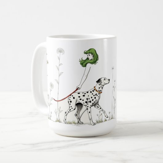 De hond rondlopen koffiemok (Voorkant links)