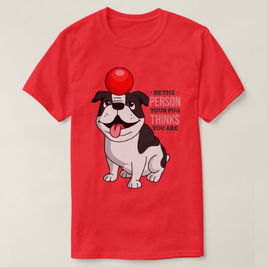 De hond speelt met een rode bal t-shirt (Design voorkant)