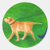 De hond uitlaten ronde sticker (Voorkant)