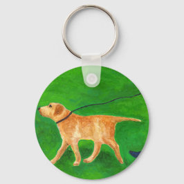 De hond uitlaten sleutelhanger