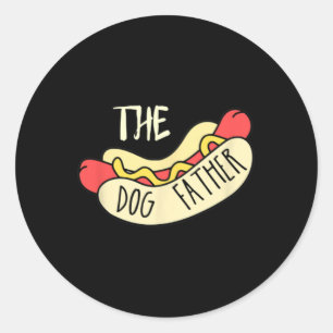 De Hond Vader Bbq Hot Dog Vader Vaderdag Grill Ronde Sticker