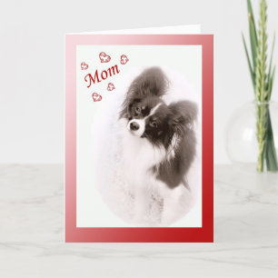 De Hond Valentijn van Papillon voor Mamma Feestdagen Kaart