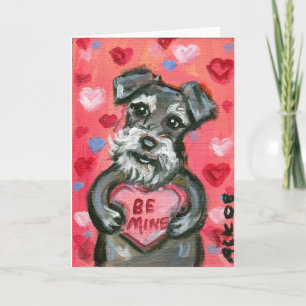 De hond Valentijn van Schnauzer Feestdagen Kaart