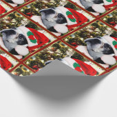 De hond van Boston Terrier van Kerstmis Cadeaupapier (Hoek)