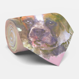 De Hond van de Bokser van de waterverf Stropdas