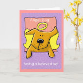 De Hond van de engel, die een Geliefd Huisdier Kaart (Gele Bloem)